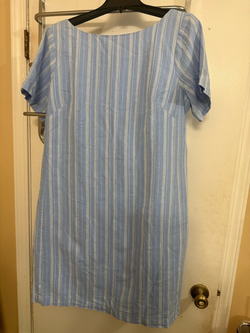 Anthropologie Pale Blue and White Striped Tunic